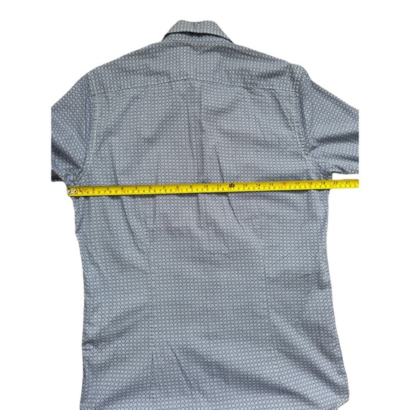 Pierre Cardin Mens Slim Fit Long Sleeve Dress Shirt Size 40 (M) Blue Pattern - Picture 13 of 16